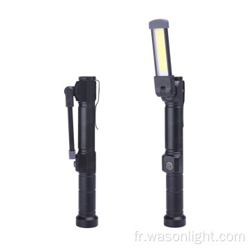 3 * AA Pocket Clip Rotatif COB Lampe de travail